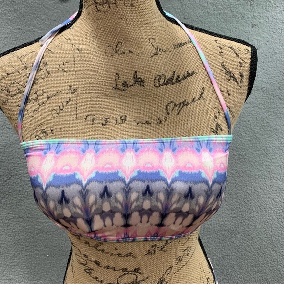 Victoria’s Secret Strappy Swimsuit Bikini Set Hottie Cheeky Pink Blue Tie Dye M - Picture 10 of 11